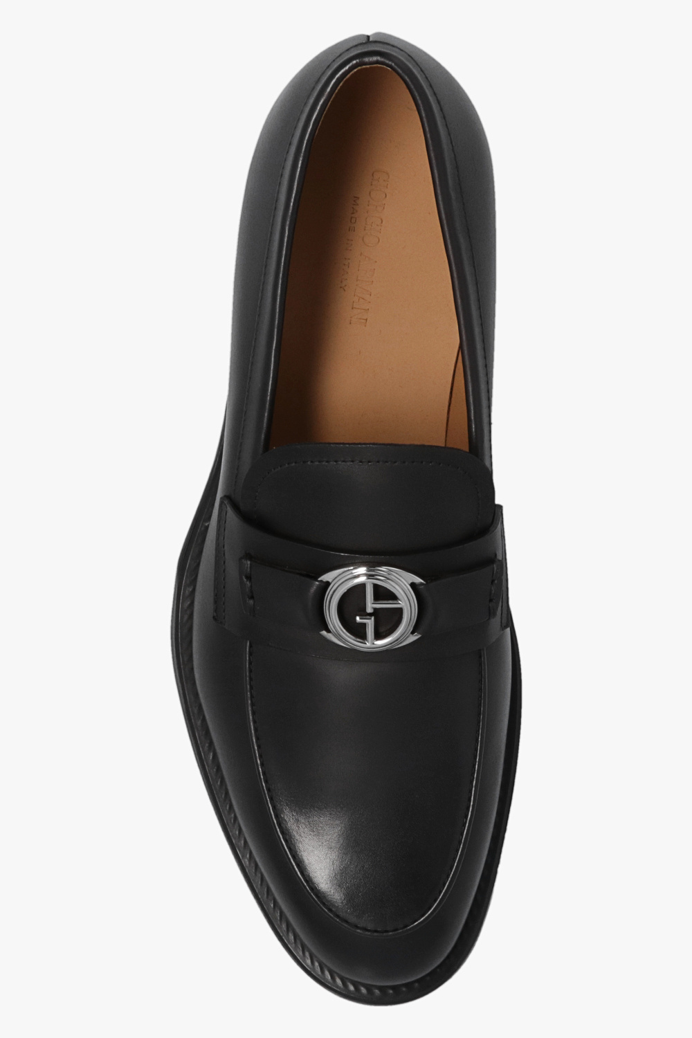 Black Loafers with logo Giorgio Armani GenesinlifeShops Canada